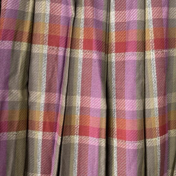 l. magnin Vintage Pleated Wool Plaid Skirt Sz 8 Satin Lined Pockets Side Zip - Picture 12 of 16